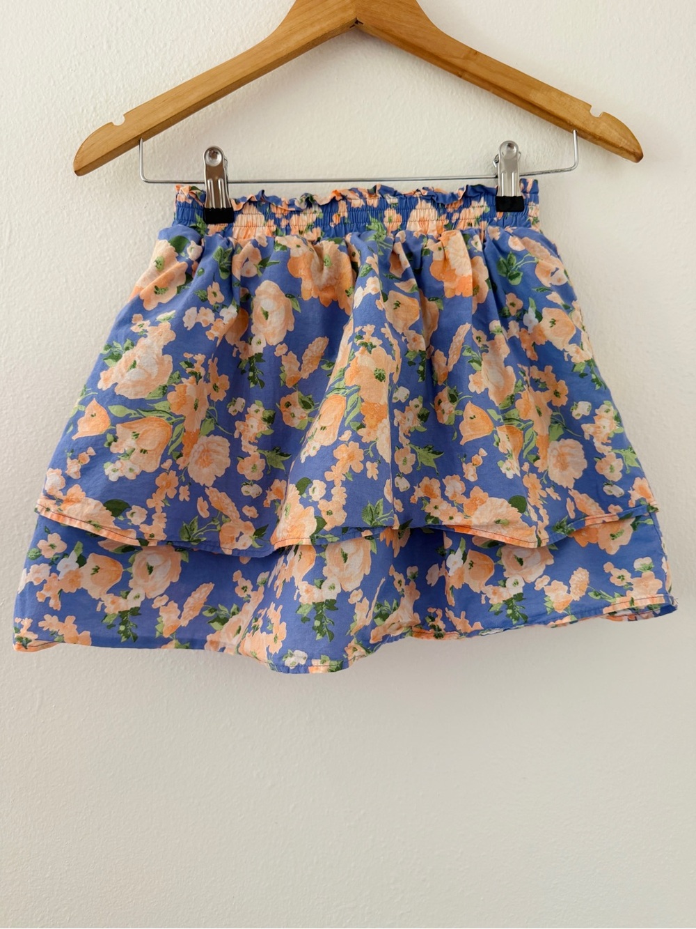 Janie & Jack Periwinkle Peach Floral Tiered Skirt